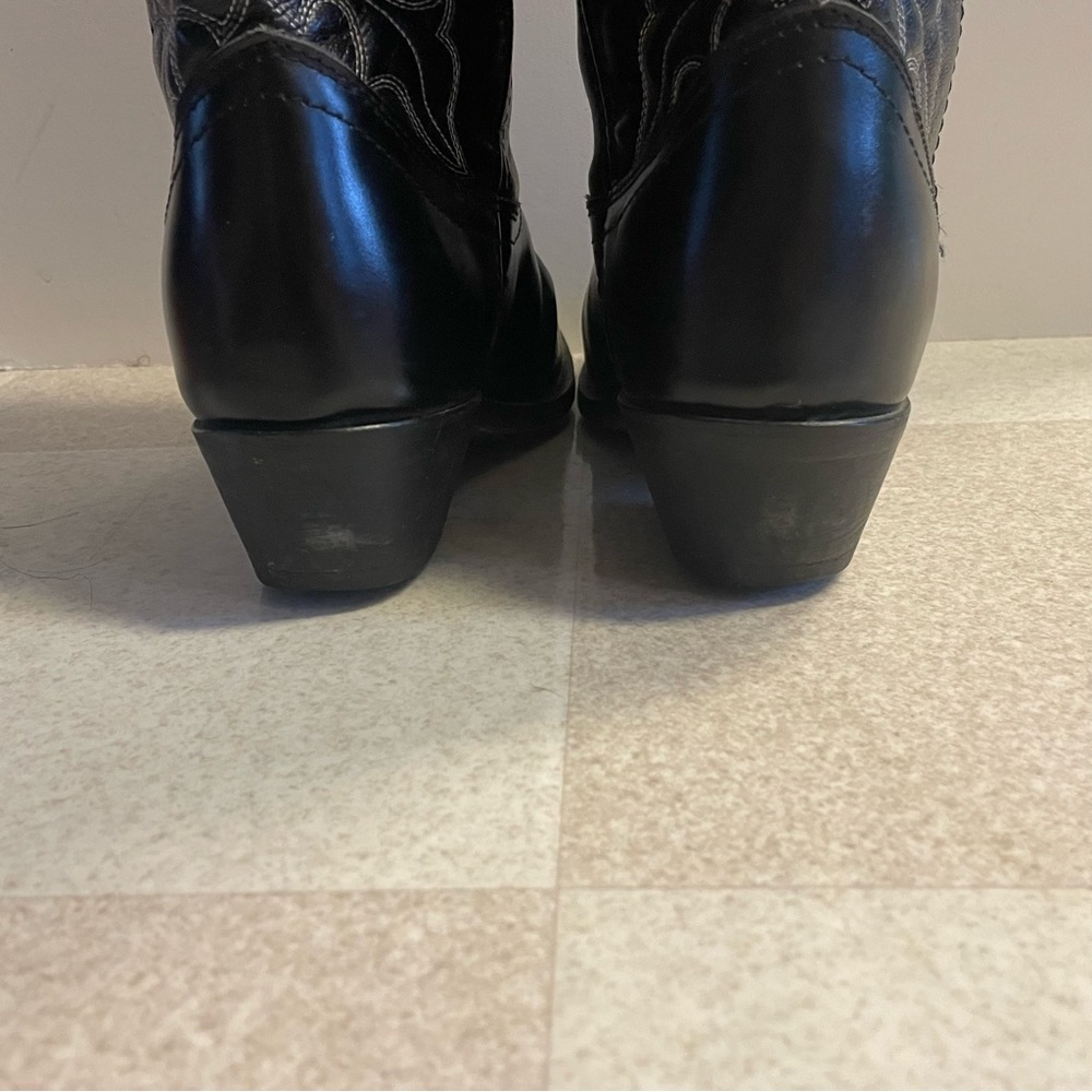 Laredo Womens Size 6.5M Cowboy Embroidered Leather Boots 5740 Black - Picture 7 of 10